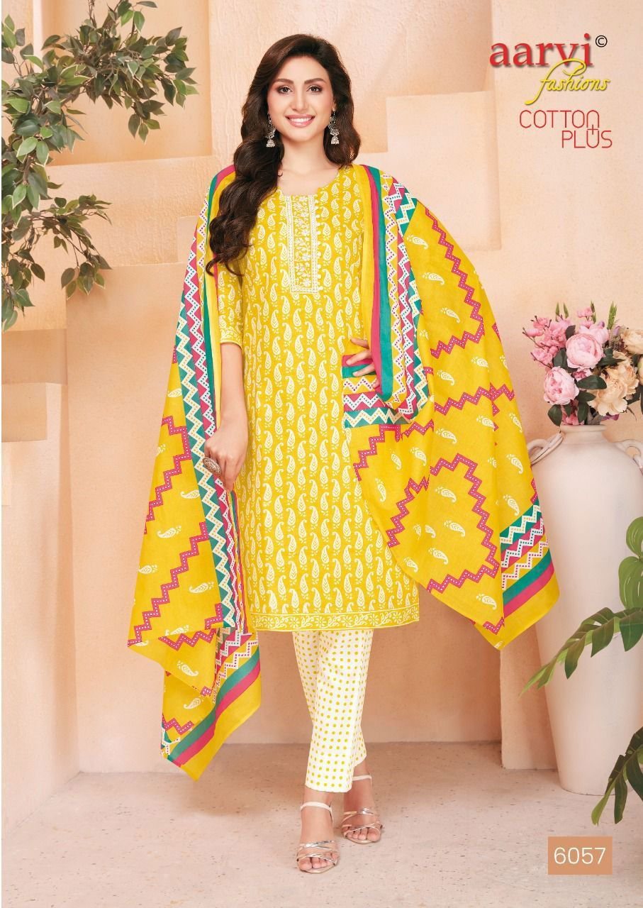 Aarvi Fashion Cotton Fancy Casual Wear Printed Designer Dress Material Collection
